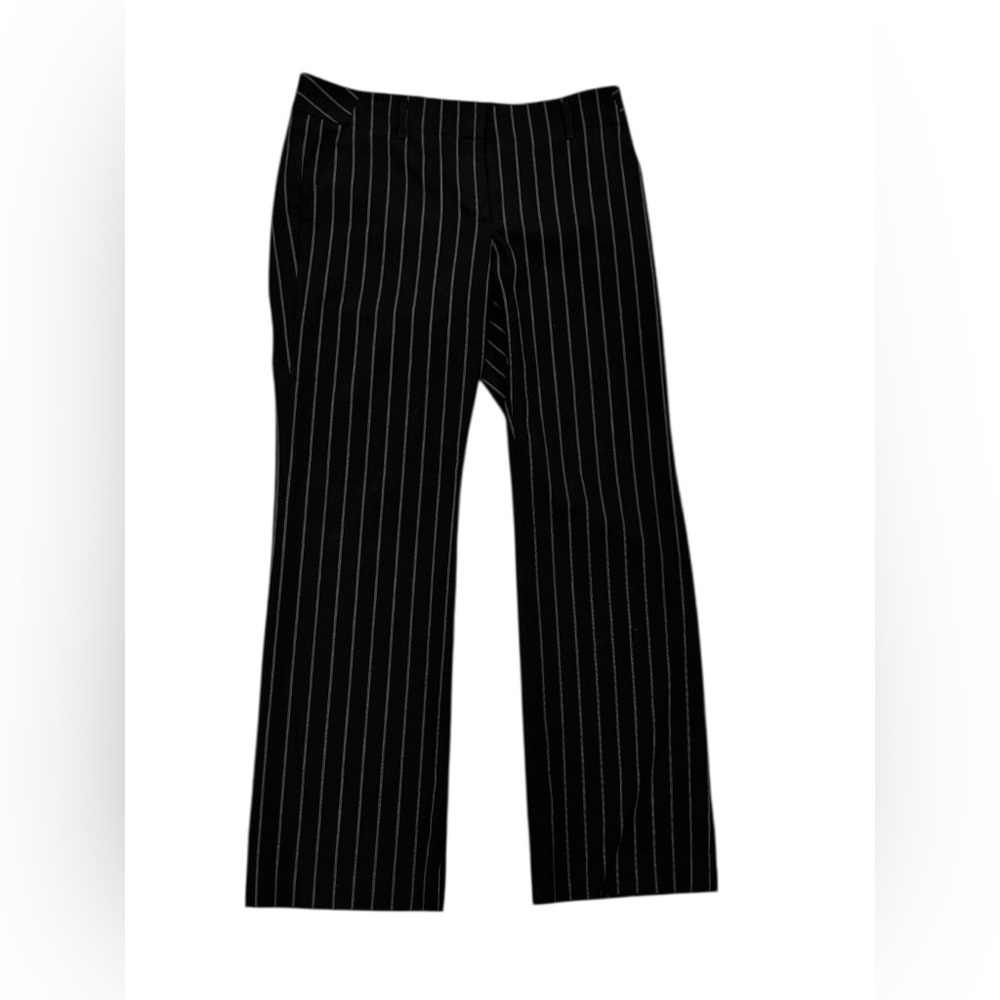 LOFT Black Pinstripe Trousers